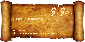 Zier Zsanett névjegykártya